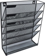 EASEPRES Hanging File Holder Organizer, 6 Tier Mesh Metal Wall Mount Document - Image 2