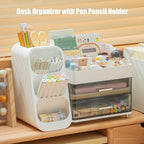 desk organizer with pen pencil holder, pen organizer, front angle view