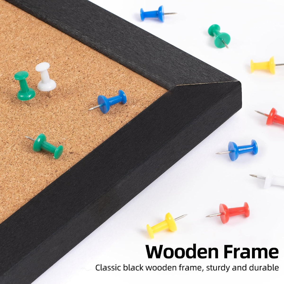 Extra Large Cork Bulletin Board 60" X 36", Black Wood Framed Corkbo...