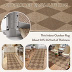 lahome checkered easy jute outdoor runner rug, 2x6, side view