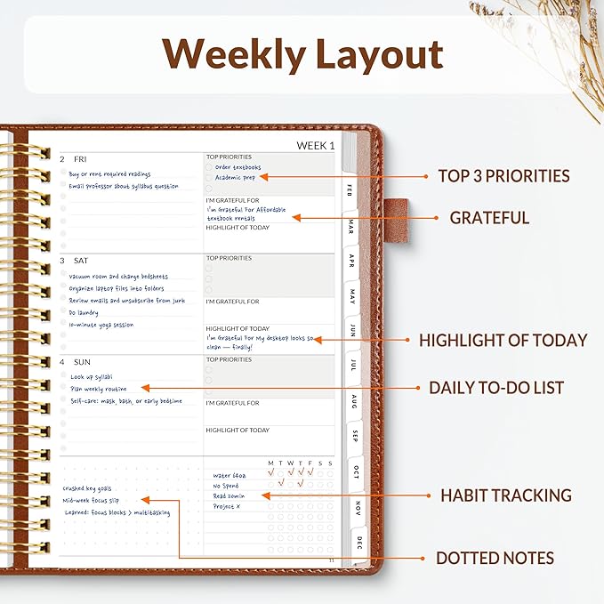 SUNEE 2026 Planner 5.9" x 8.3" – Dated Productivity Planner - Image 2