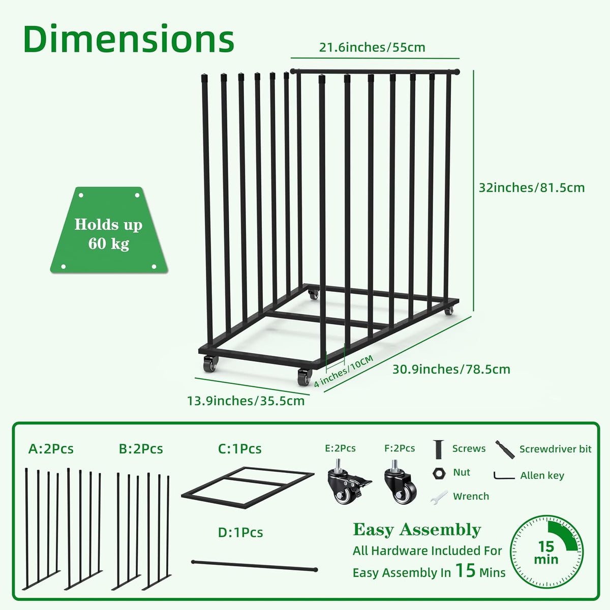 art storage rack, art canvas storage, canvas boards, side view