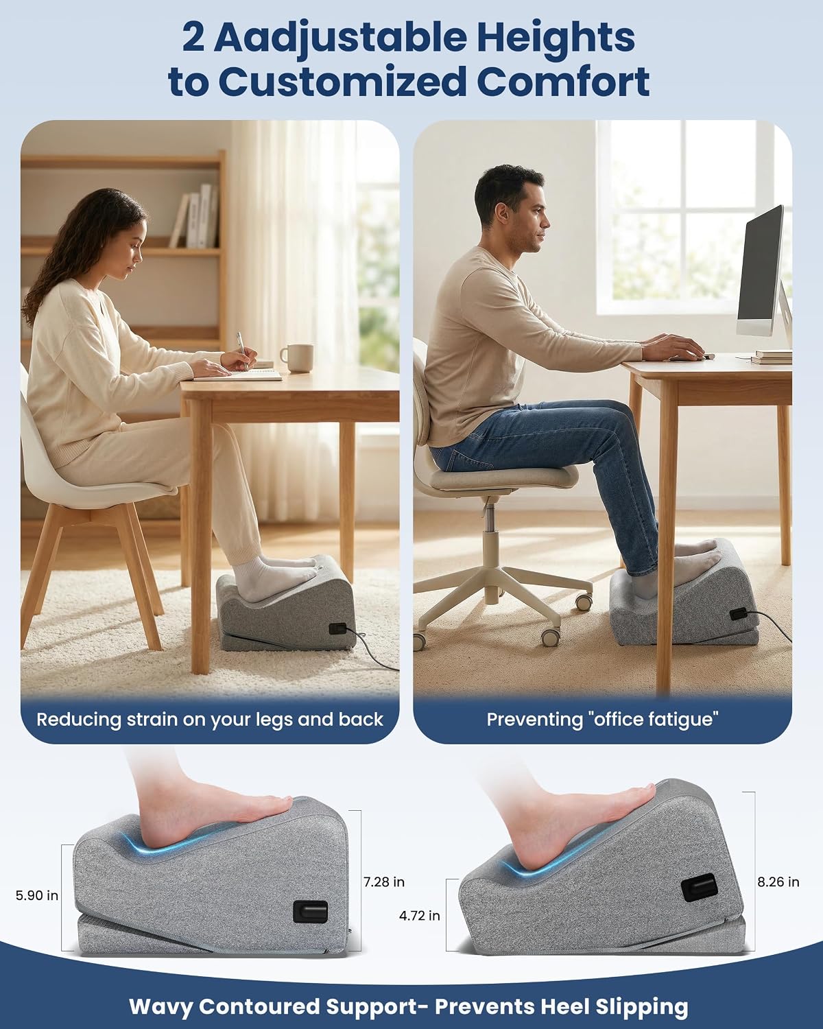2026 Upgrade Under Desk Foot Rest at Work with Graphene Fast Heat Cloth