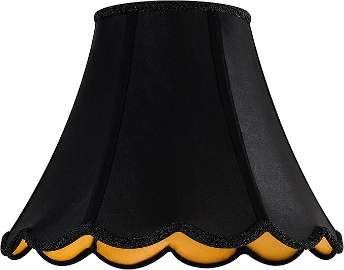 GOSO Black Scalloped Lamp Shades Set of 2 Medium Replac, Braids - Image 9