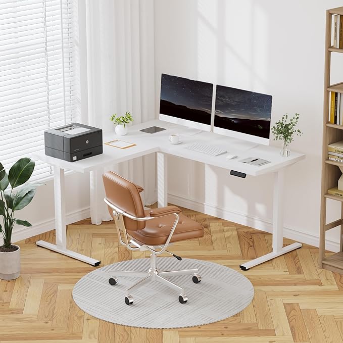 FLEXISPOT L Shaped Standing Desk, 63 x 55 Inch Electric Height Adjustable - Image 2