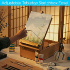 MEEDEN Large Tabletop Easel Sketchbox, Adjustable Solid Beech Wood Desktop - Image 6