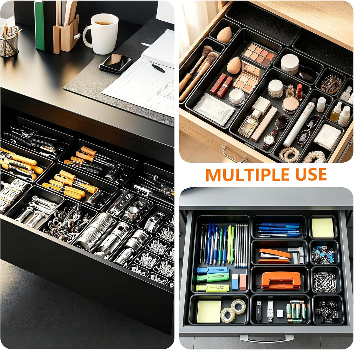 [UPGRADED 6 SIZE & 52 PCS] Tool Drawer Organizer Tray, Tool Box Organizer...