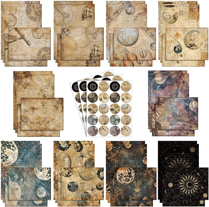 TaoBary 160 Pcs Stationery Paper Set 50 Double Sided Stationery Papers by TaoBary