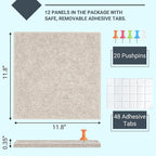 AKTOP Cork Board Bulletin Board 47"x35", 12 Pack Removable Felt Cork Board Tiles - Image 3