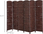 HOMCOM Room Divider, 6 Panel Folding Privacy Screen, 6FT Tall Portable Wicker - Image 7