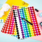 Boao 2800 Pieces 3/4'' Round Dot Stickers, Circle Dot Coding Labels Multicolor, Polka Circle Assorted Colors Sticker for Classroom, Office or Family