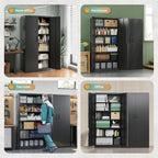 letaya metal storage cabinets with lock doors,tall locker, front angle view