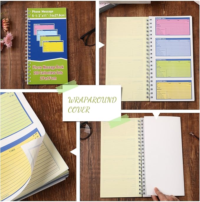 Sinmoe 1 Pcs Spiral Bound Phone Message Book - Image 5