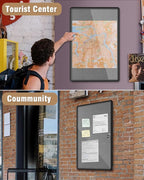 Mifuro 36"x24" Enclosed Bulletin Board, Lockable Weather-Resistant Aluminum - Image 8