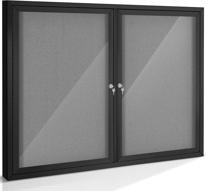 SWANCROWN Enclosed Bulletin Board 48x36in, Outdoor Bulletin Board Weatherproof by SWANCROWN