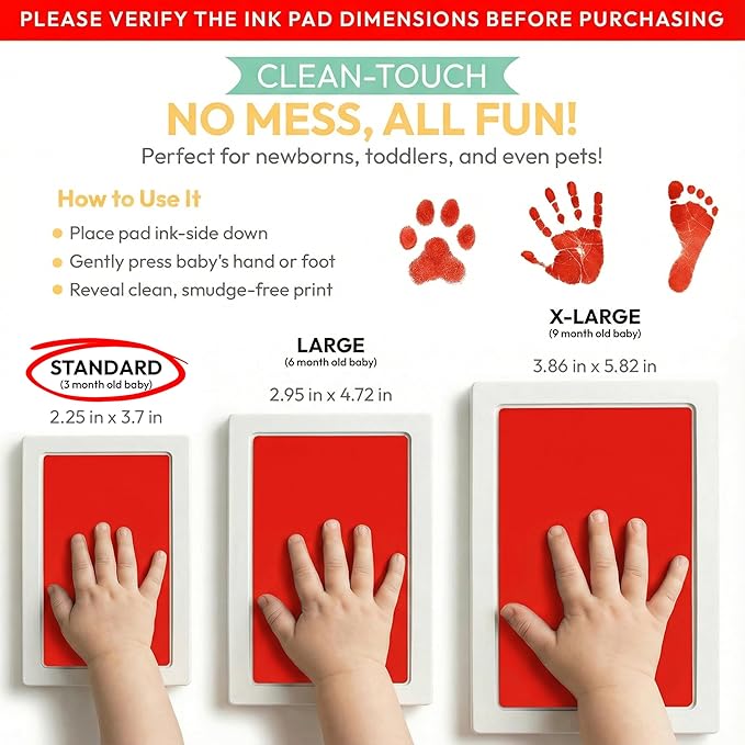 Clean Touch Ink Pad for Baby Handprints and Footprints – Inkless Infant Hand & - Image 2