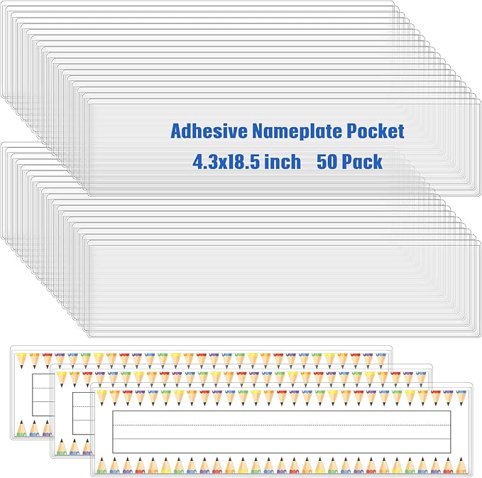 Jeyiour 50 Pcs Label Holders Adhesive Nameplate Pockets Storage Bin Labels by Jeyiour