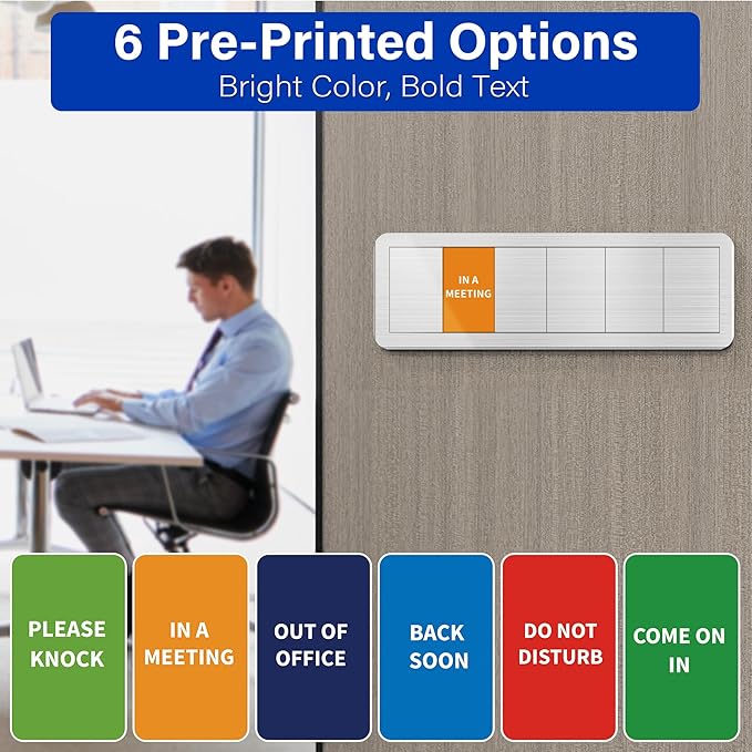 Office Door Signs with 6 Printed Status Options – Do Not Disturb, Out of Office - Image 6