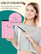 Aidunmis 7pcs Small Note Pads 5x8 Legal Pads Pink Notepad 5x8 College Ruled - Image 5
