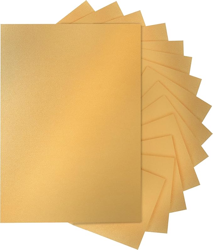 Silunkia 120 Sheets Gold Shimmer Cardstock 8.5 x 11 Metallic Paper, 250gsm/92lb by Silunkia