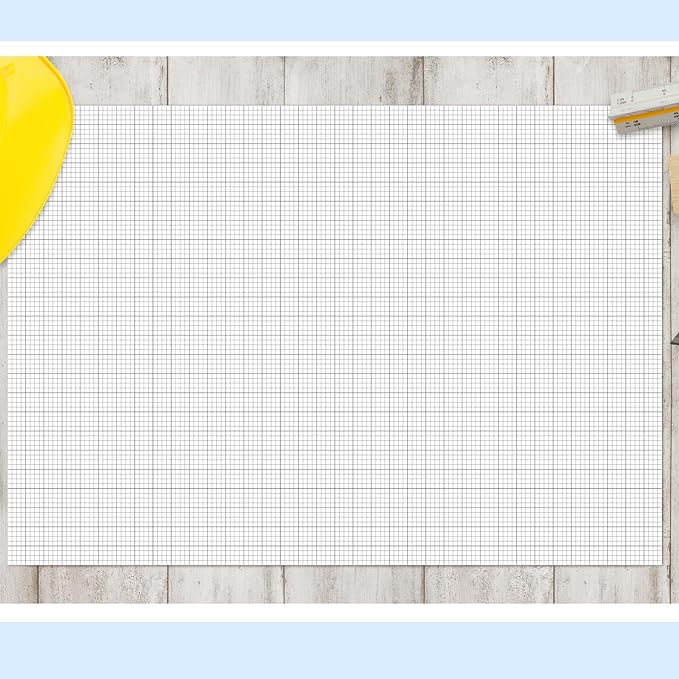 Fuyoooo 25 Sheet Graph Paper Pad 24" x 36" Large Graph 1" and 1/4" Ruled Grid - Image 7