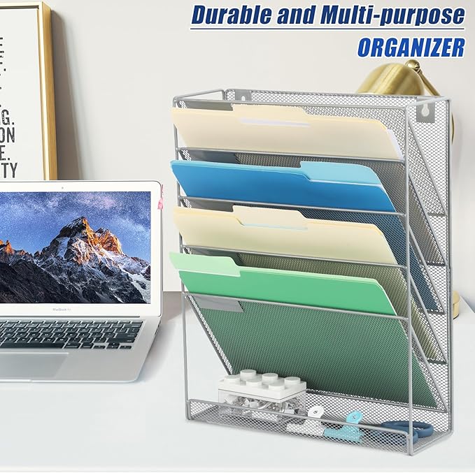 EASEPRES Desk File Organizer Mesh 6-Tier, Hanging Wall Mount Document - Image 7