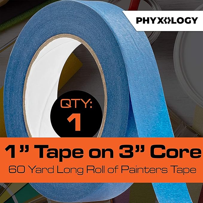 No-Residue 1 Inch, 60 Yard Blue Painters Tape 1 Pk. Easy-Tear, Pro-Grade - Image 3