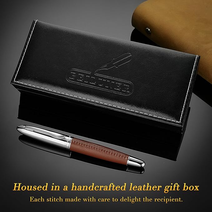 BEILUNER 318 Luxury Personalized Leather Pen, Hand-Stitched Premium Leather - Image 6