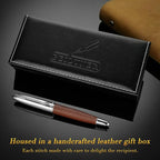 BEILUNER 318 Luxury Leather Pen, Hand-Stitched Premium Leather, Chrome-Plated - Image 5