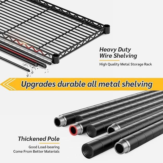 REIBII 75''H Storage Shelves Metal Shelving Unit, 6 Tier Wire Shelving - Image 8