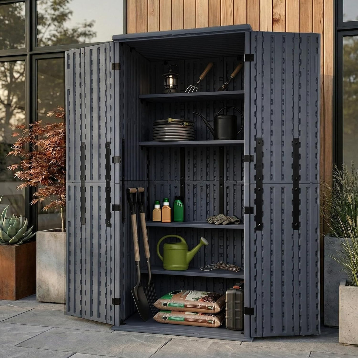 ehhly heavy duty tall storage cabinet outdoor weatherproof, main product view