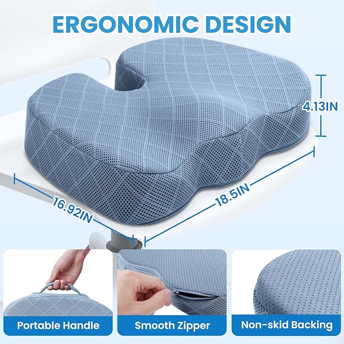 TushGuard Office/Car Seat Cushion, Non-Slip Sciatica & Back Coccyx Tailbone - Image 2