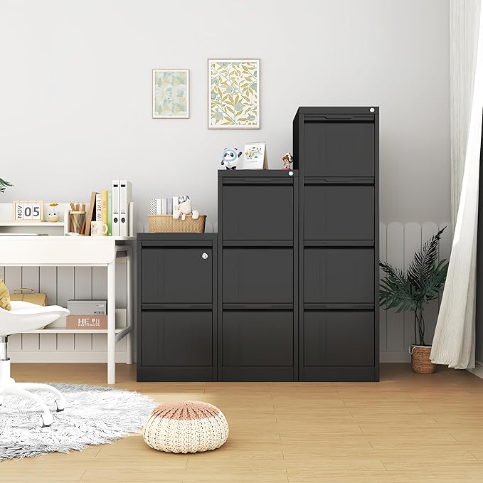 4-Drawer File Cabinet with Lock, Metal Vertical Filing Cabinets - Image 2