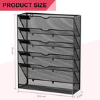 GDINDINFAN Hanging Wall File Organizer 6 Tier Wall Mounted Mail Paper Folder - Image 3