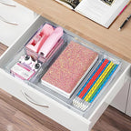 Pink Office Desk Accessories, Desk Drawer Organizer, Stapler and Tape Dispenser - Image 6