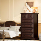 VVFLU Farmhouse 6 Drawer Dresser, Storage Dressers Organizer - Image 3