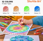 Shuttle Art Gel Pens, 32 Colors Gel Pen Set - Image 2