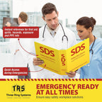 SDS Binder 2 Inch - OSHA Compliant Safety Data Sheet Binder - Bilingual English/Spanish - Heavy Duty MSDS Binder - Holds 400 Sheets - Bright Yellow