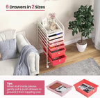 Giantex 6 Storage Drawer Cart Rolling Organizer Cart - Image 8
