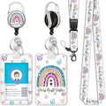 Cute Rainbow Lanyards for Id Badges, Mental Health Matters Badge Reel Heavy Duty by Giancomics