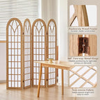 Asnefeli 4 Panel Japanese Room Divider, Shoji Style Partition Divider, Fully - Image 4