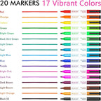 Shuttle Art Dry Erase Markers, 20 Pack 17 Colors Whiteboard Markers, Bundled - Image 3