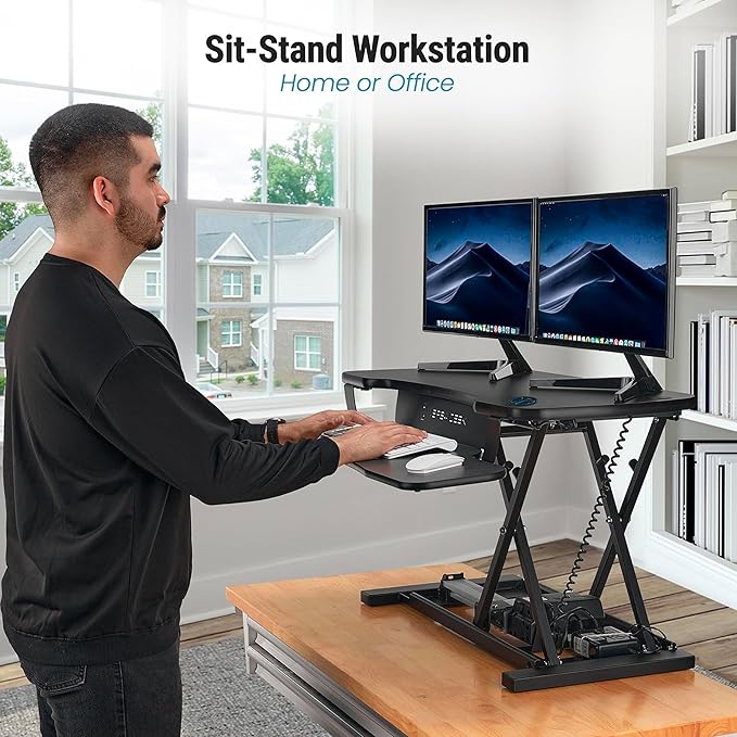 VERSADESK PowerPro™ 36 Inch Electric Standing Desk Converter, Height Adjustable - Image 6
