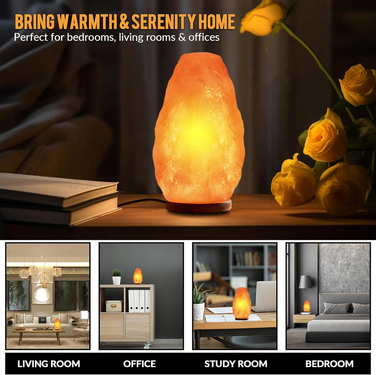 Himalayan Glow Salt Lamp with Touch Dimmer Switch, 5-7 lbs, Natural Pink Crys...