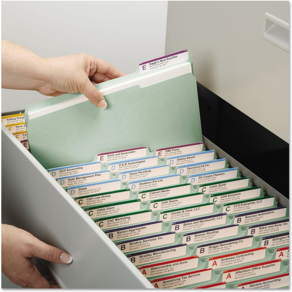 Smead Pressboard Fastener File Folder with SafeSHIELD, 1/3 Cut Tab, 51 Mm Expansion, Letter Size, Gray, Green, 25 Count, 14934