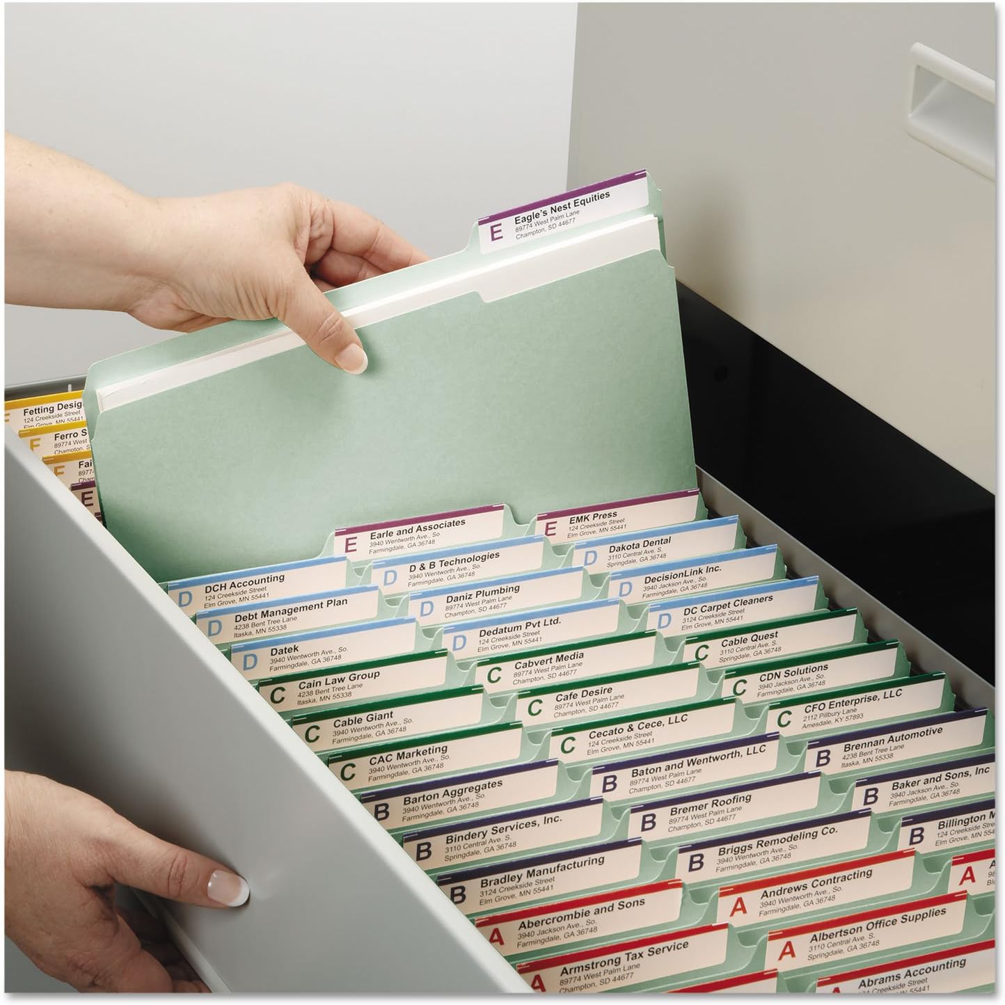 Smead Pressboard Fastener File Folder with SafeSHIELD, 1/3 Cut Tab, 51 Mm Expansion, Letter Size, Gray, Green, 25 Count, 14934