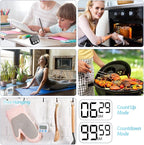 Weewooday 2 Pcs Digital Kitchen Timer Magnetic Timer Bulk On/Off Switch Minute - Image 7