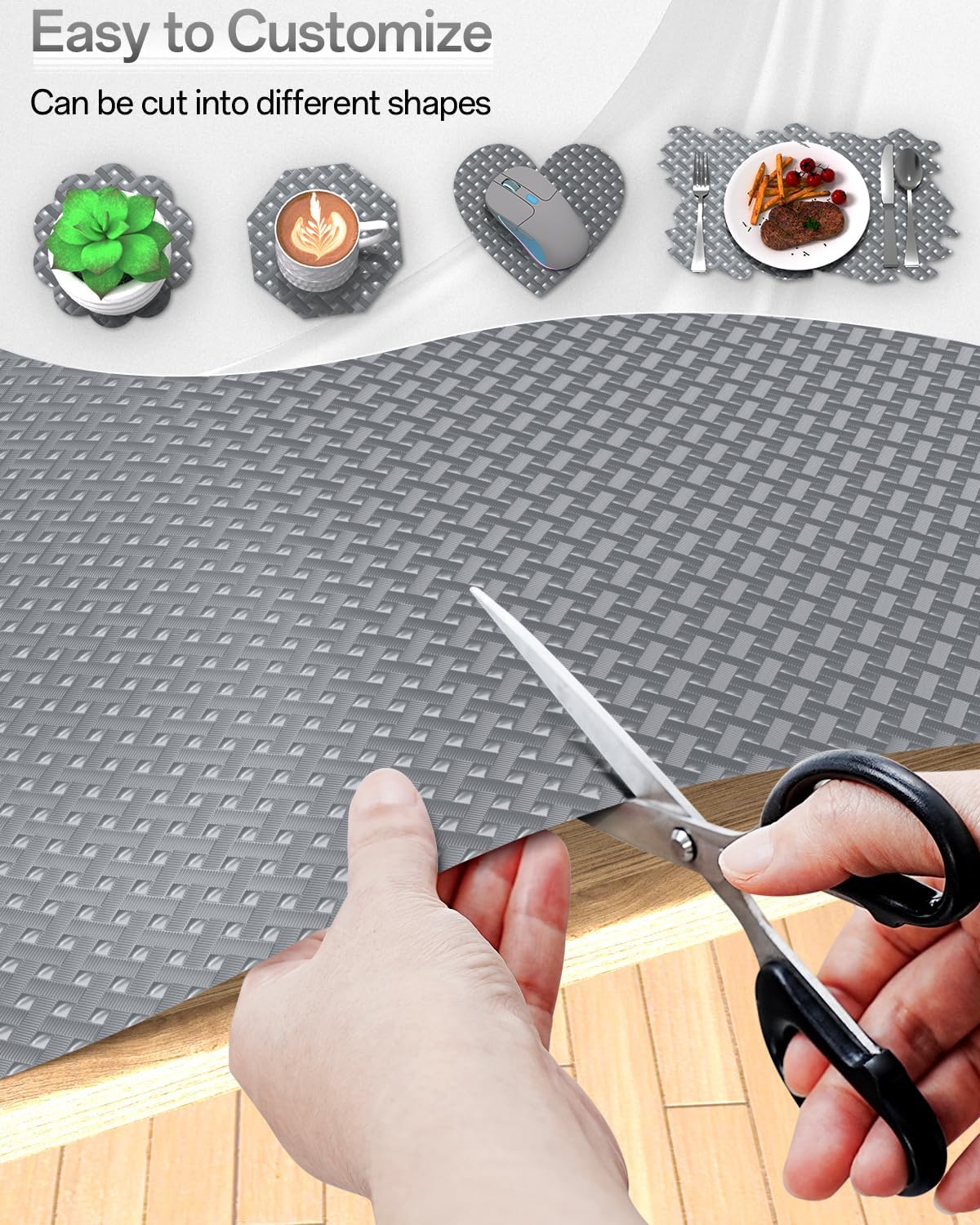 GTJ Shelf and Drawer Liner for Kitchen Cabinet Non-Adhesive Non Slip