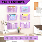 GDINDINFAN 3 Single Pocket Wall File Holder, Mesh Hanging File Folder Paper - Image 6