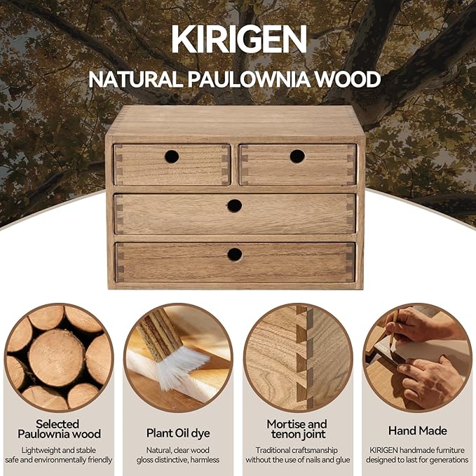 Kirigen Wood Desktop Storage Cabinet/Workspace Document Office necessity - Image 7